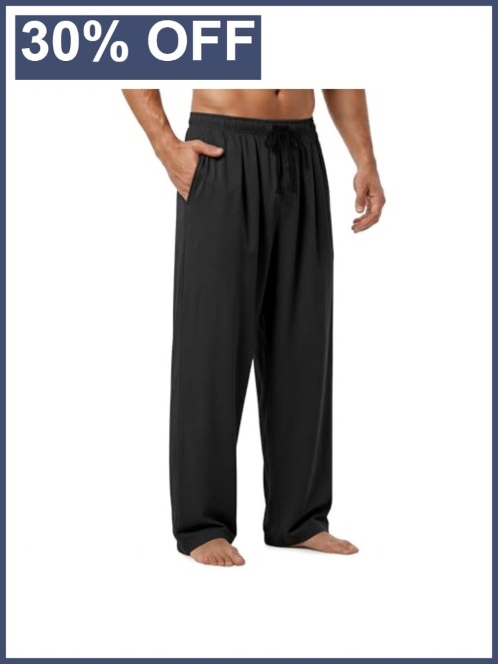 Men's Pajama Pants Bamboo Viscose Cotton Soft Lounge Sleep Bottoms with Pockets